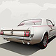 White 1966 Mustang – Vektorillustration