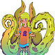 Girl with tentacle hair t shirt design