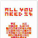 Bleisatz-Karte DIN A5 »All you need is love«, zweifarbig mit Schmuckelementen