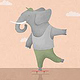 Elefant auf Longboard