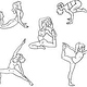 Skizzen Yoga Positionen
