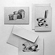 Bleistiftzeichnung der Wellpappemöbel von Frank O. Gehry