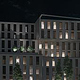3D Visualisierung Bürogebäude 2 Nacht