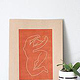 Linoldruck „abstract woman“/ Wandbild