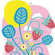 Postkarte „Erdbeere“ // Illustration
