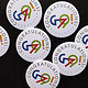 Buttons mit Logo zum Firmen-Jubiläum