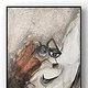 „Als der Fuchs den Mond tröstete“, Acryl und Kohle auf Leinwand, 60×80cm, 2023