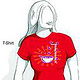 T-Shirt-Motiv, Fashion Model Sketch, Pixel-Illustration