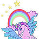 Pegasus mit Regenbogen