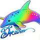 Delfin mit Schriftzug „Dream“ (Handgezeichnet)
