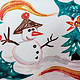 2000 Illustration Carte de voeux Bonhomme de neige de Noël