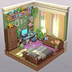 Bedroom 3D stylized