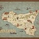 Illustrierte Karte vom antiken Sizilien, personal work