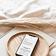 Nju Linen Branding – Website Mood: Absender mit Stempelelement