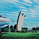 Luftbrückendenkmal Rhein Main Airbase, Acryl auf Sperrholzplatte.