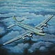 Douglas C-54, Maschine des Luftbrückenfliegers Gail Halvorsen während des Berlin Airlift.. Acryl auf Leinwand