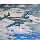 Lockheed Constellation der TRANS WORLD AIRWAYS-TWA, ÖL auf Leinwand