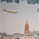 Der letzte Zeppelin – LZ 130 über Frankfurt/Main  / Buntstifte auf Malkarton