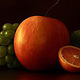 Apfel, Mandarine, Weintrauben