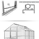 Darstellung der Türschwellenabdichtung und finale Visualisierung des aufgebauten Gewächshauses.