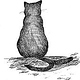 Illustration Katze von hinten