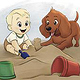 Eddy und Nala im Sandkasten