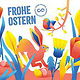 illustriertes Postkarten-Motiv zu Ostern