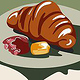 Flat Illustration Frühstück