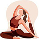 Flat Illustration Yoga Postkarte