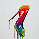 Dripping Heel – Rainbow Chrome High Heel