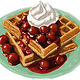 Waffel mit Kirschen – Digitale Food-Illustration