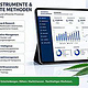 Visualisierung digitaler Business-Instrumente und komplexer Marktdaten in einer klar strukturierten Dashboard-Darstellung.